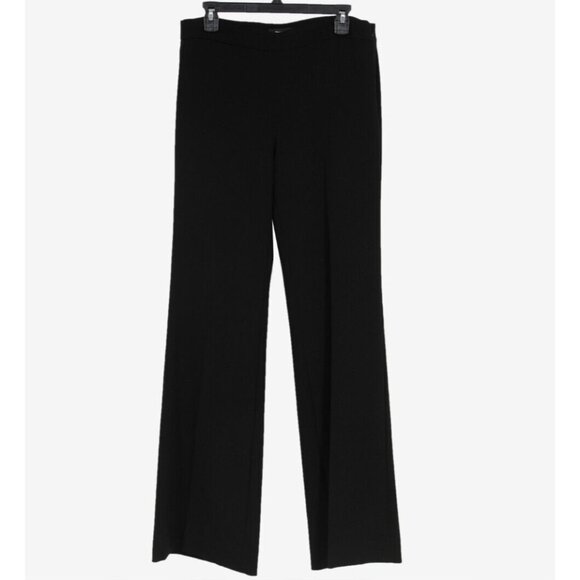 Theory Women Clean Flare Pants Size US 10 Black Crepe Triacetate Dress Trouser